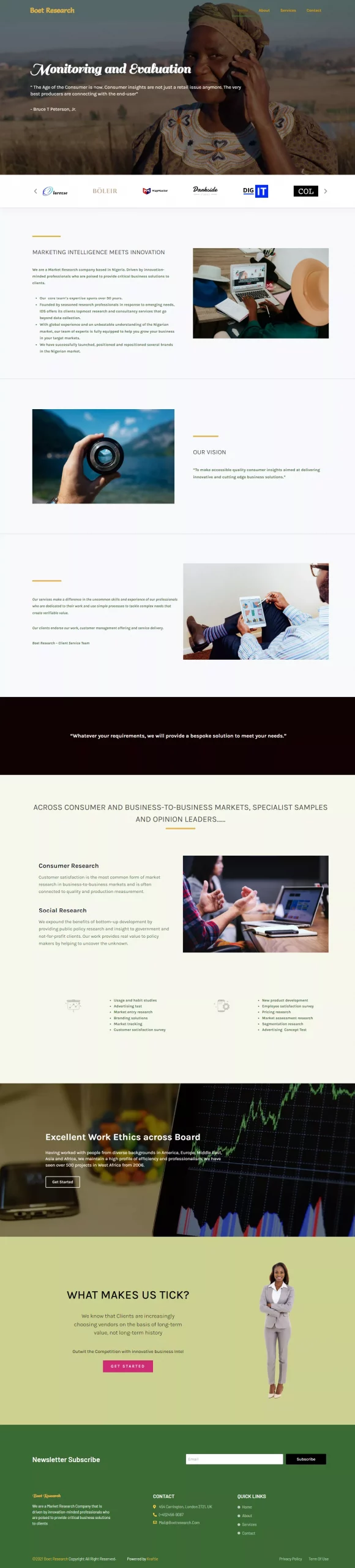 Market Research Company Website design